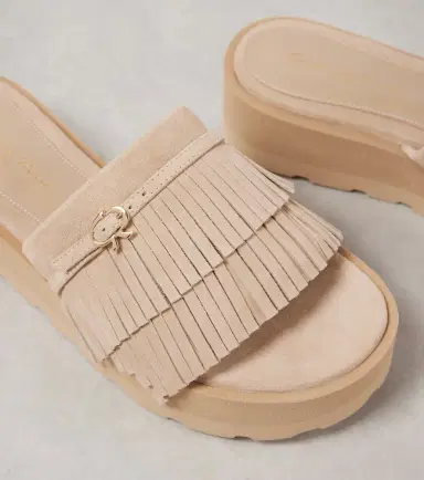 Gianvito Rossi Fringed suede platform slides | Thumbnail 2