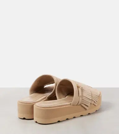 Gianvito Rossi Fringed suede platform slides | Thumbnail 4