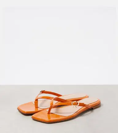 Gianvito Rossi Ribbon patent leather thong sandals | Thumbnail 4