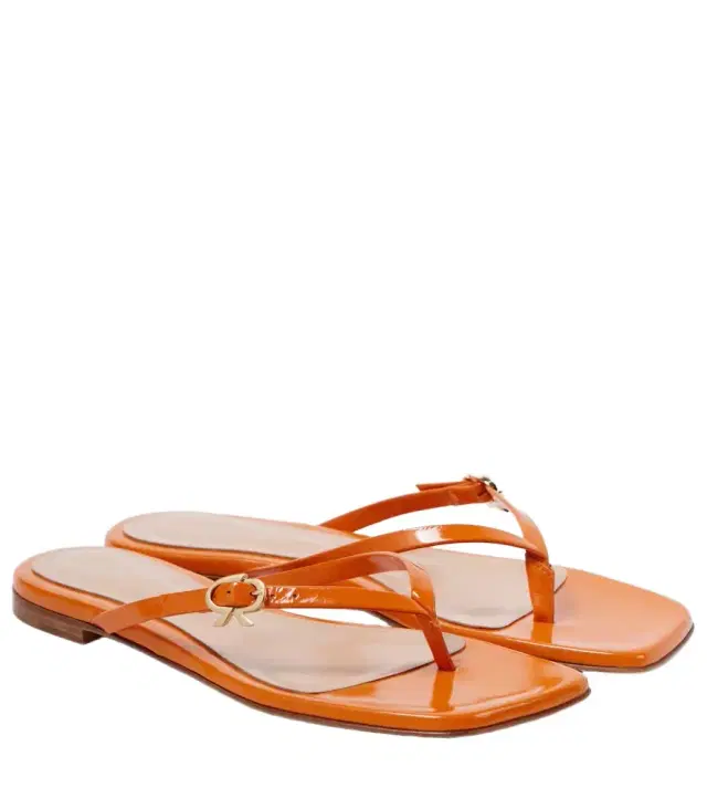 Gianvito Rossi Ribbon patent leather thong sandals