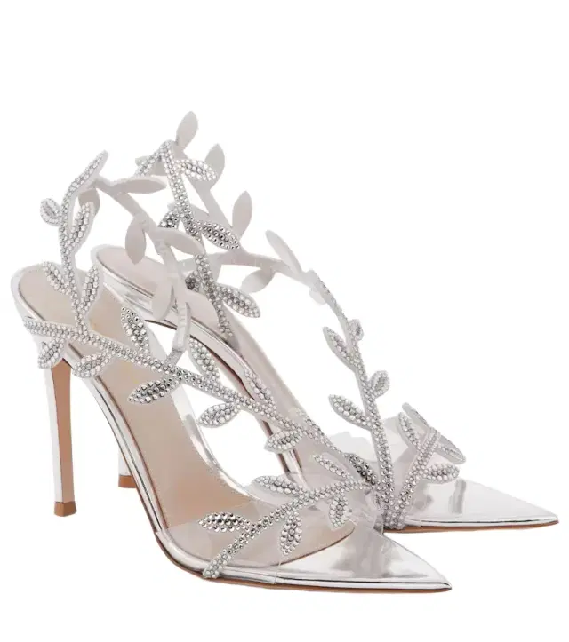 Flavia 105 embellished mirrored leather sandals