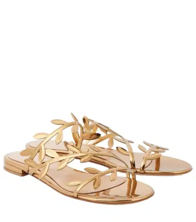 Gianvito Rossi Flavia metallic leather slides | Thumbnail 1