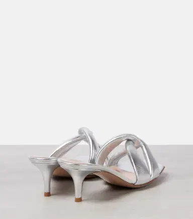 Gianvito Rossi Amour metallic leather mules | Thumbnail 4