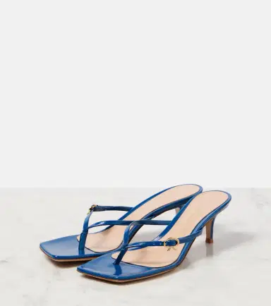 Gianvito Rossi Ribbon patent leather thong sandals | Thumbnail 4