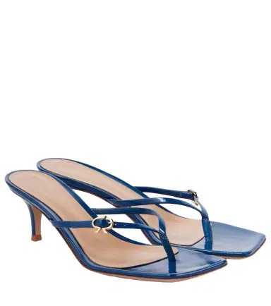 Gianvito Rossi Ribbon patent leather thong sandals | Thumbnail 1