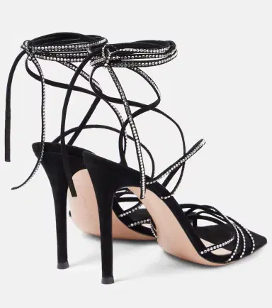 Gianvito Rossi Ankletie 105 embellished suede sandals | Thumbnail 3