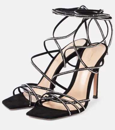 Gianvito Rossi Ankletie 105 embellished suede sandals | Thumbnail 4
