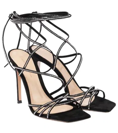 Gianvito Rossi Ankletie 105 embellished suede sandals | Thumbnail 1
