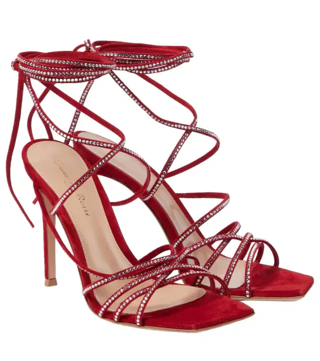 Gianvito Rossi 105 crystal-embellished suede sandals