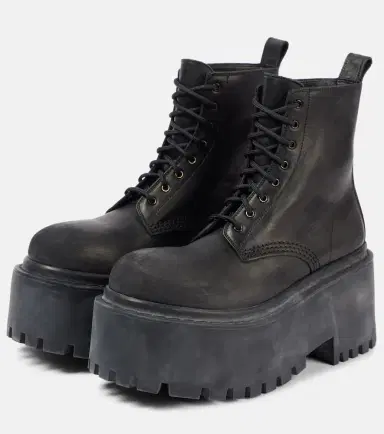 Balenciaga Strike leather platform combat boots | Thumbnail 2