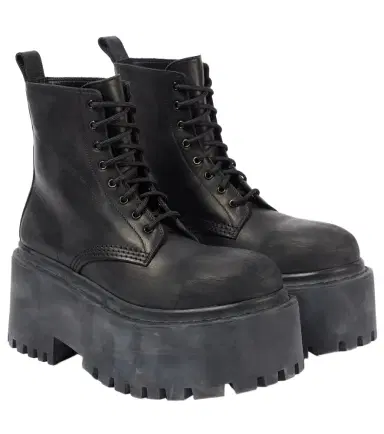 Balenciaga Strike leather platform combat boots | Thumbnail 1