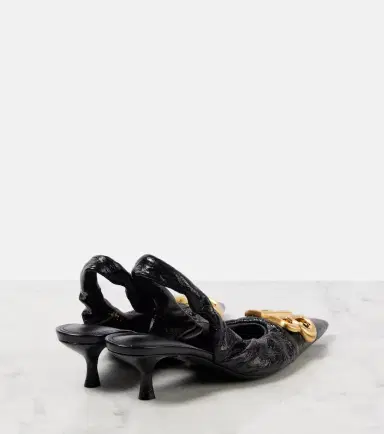 Balenciaga Monaco leather slingback pumps | Thumbnail 2