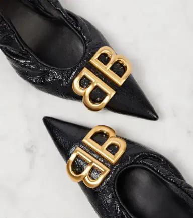 Balenciaga Monaco leather slingback pumps | Thumbnail 3