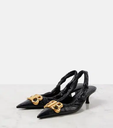 Balenciaga Monaco leather slingback pumps | Thumbnail 4