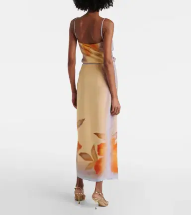 SIR Floral silk crêpe wrap skirt | Thumbnail 2