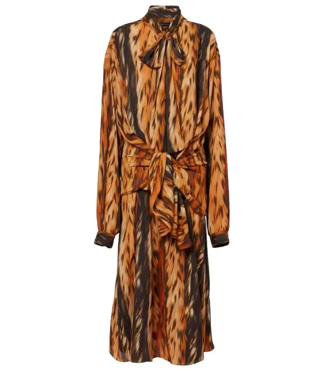 Printed crêpe midi dress