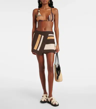 SIR Savanna striped cotton wrap skirt | Thumbnail 3