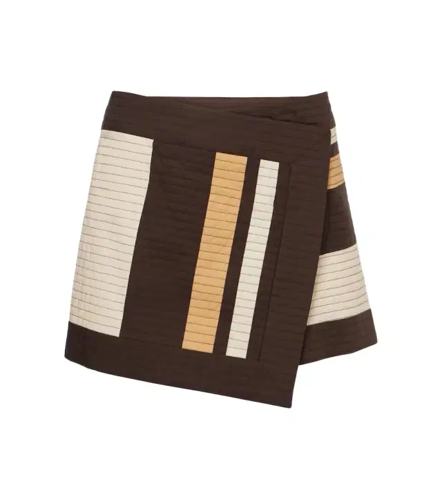SIR Savanna striped cotton wrap skirt