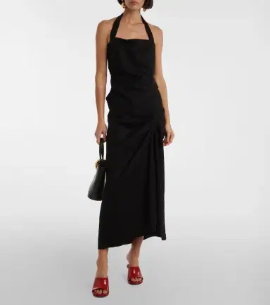 SIR Dorian ruched linen-blend midi skirt | Thumbnail 2