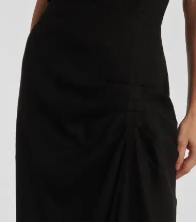 SIR Dorian ruched linen-blend midi skirt | Thumbnail 4