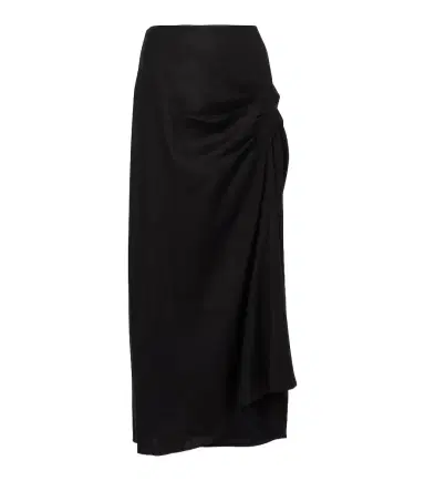 SIR Dorian ruched linen-blend midi skirt | Thumbnail 1
