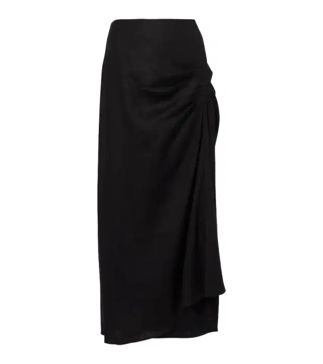 SIR Dorian ruched linen-blend midi skirt