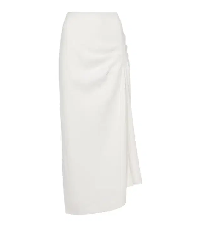 SIR Dorian ruched linen-blend maxi skirt