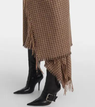 Balenciaga Houndstooth wool-blend wrap skirt | Thumbnail 5