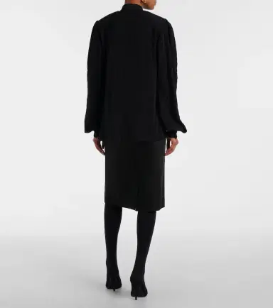 Balenciaga Tie-neck crêpe blouse | Thumbnail 2 Balenciaga Tie-neck crêpe blouse | Thumbnail 2