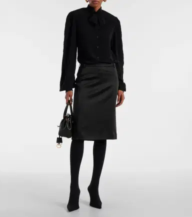 Balenciaga Tie-neck crêpe blouse | Thumbnail 4 Balenciaga Tie-neck crêpe blouse | Thumbnail 4