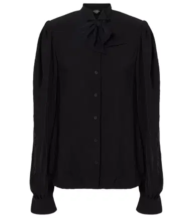 Balenciaga Tie-neck crêpe blouse | Thumbnail 1 Balenciaga Tie-neck crêpe blouse | Thumbnail 1