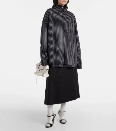 Balenciaga Cotton twill midi skirt | Thumbnail 2