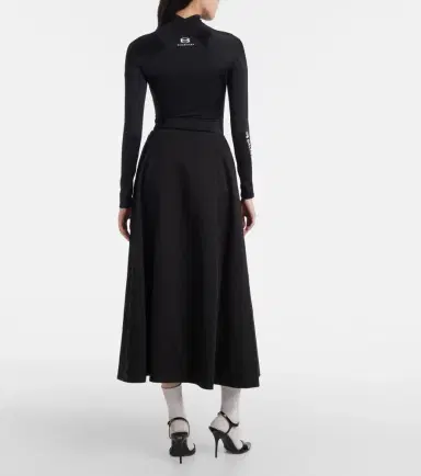 Balenciaga Cotton twill midi skirt | Thumbnail 5