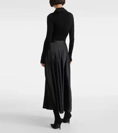 Balenciaga Asymmetric satin midi skirt | Thumbnail 4