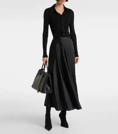 Balenciaga Asymmetric satin midi skirt | Thumbnail 5