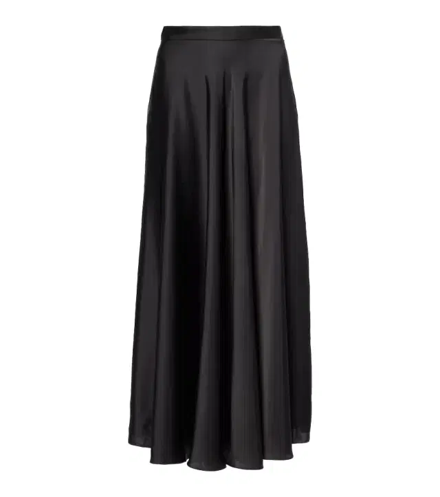 Asymmetric satin midi skirt