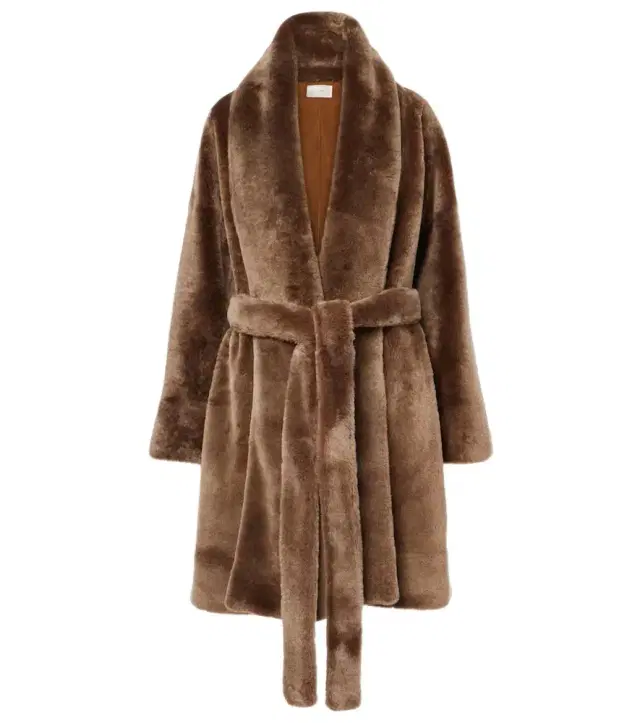 Lucja shearling wrap coat