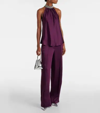Simkhai Kira satin wide-leg pants | Thumbnail 3