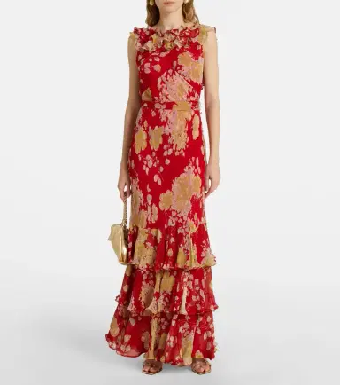 Rixo Rio floral ruffled gown | Thumbnail 2