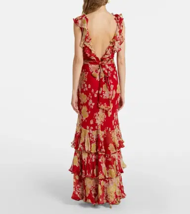 Rixo Rio floral ruffled gown | Thumbnail 4