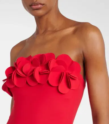 Karla Colletto Tess floral-appliqué bandeau swimsuit | Thumbnail 4