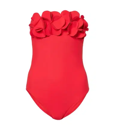 Karla Colletto Tess floral-appliqué bandeau swimsuit | Thumbnail 1