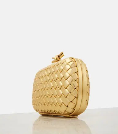 Bottega Veneta Knot Intreccio metallic leather clutch | Thumbnail 3