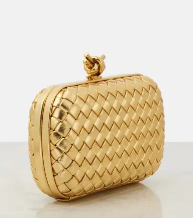 Bottega Veneta Knot Intreccio metallic leather clutch | Thumbnail 4