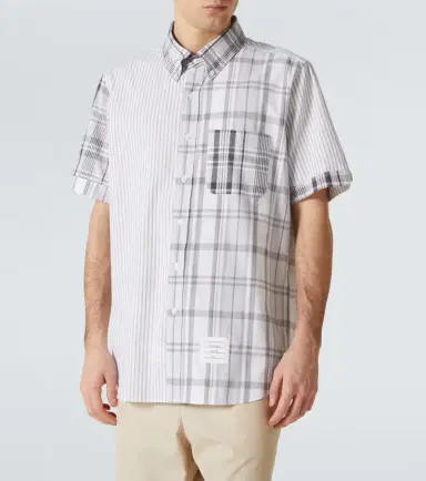 Thom Browne Striped patchwork cotton shirt | Thumbnail 5