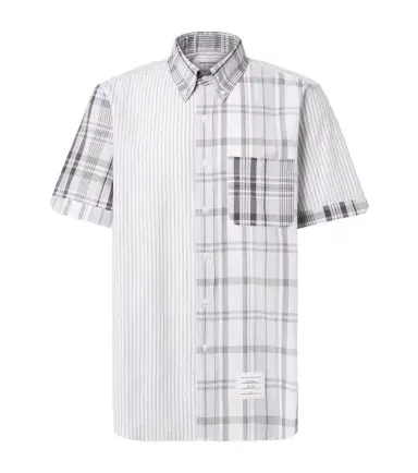 Thom Browne Striped patchwork cotton shirt | Thumbnail 1