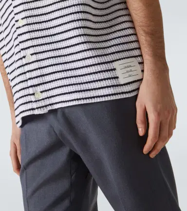 Thom Browne Striped waffle-knit cotton polo shirt | Thumbnail 3 Thom Browne Striped waffle-knit cotton polo shirt | Thumbnail 3