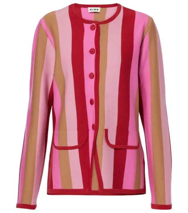Rixo Mirja striped wool-blend cardigan