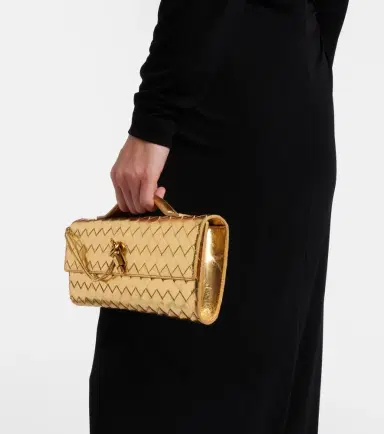 Bottega Veneta Andiamo Intrecciato metallic leather clutch | Thumbnail 6