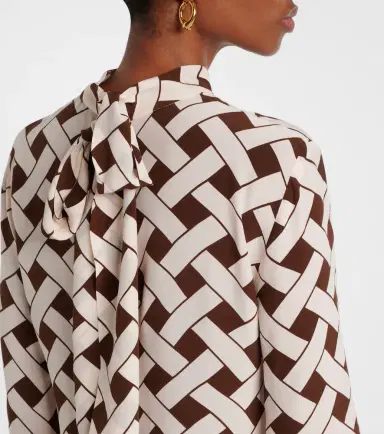 Rixo Libra printed tie-neck blouse | Thumbnail 3